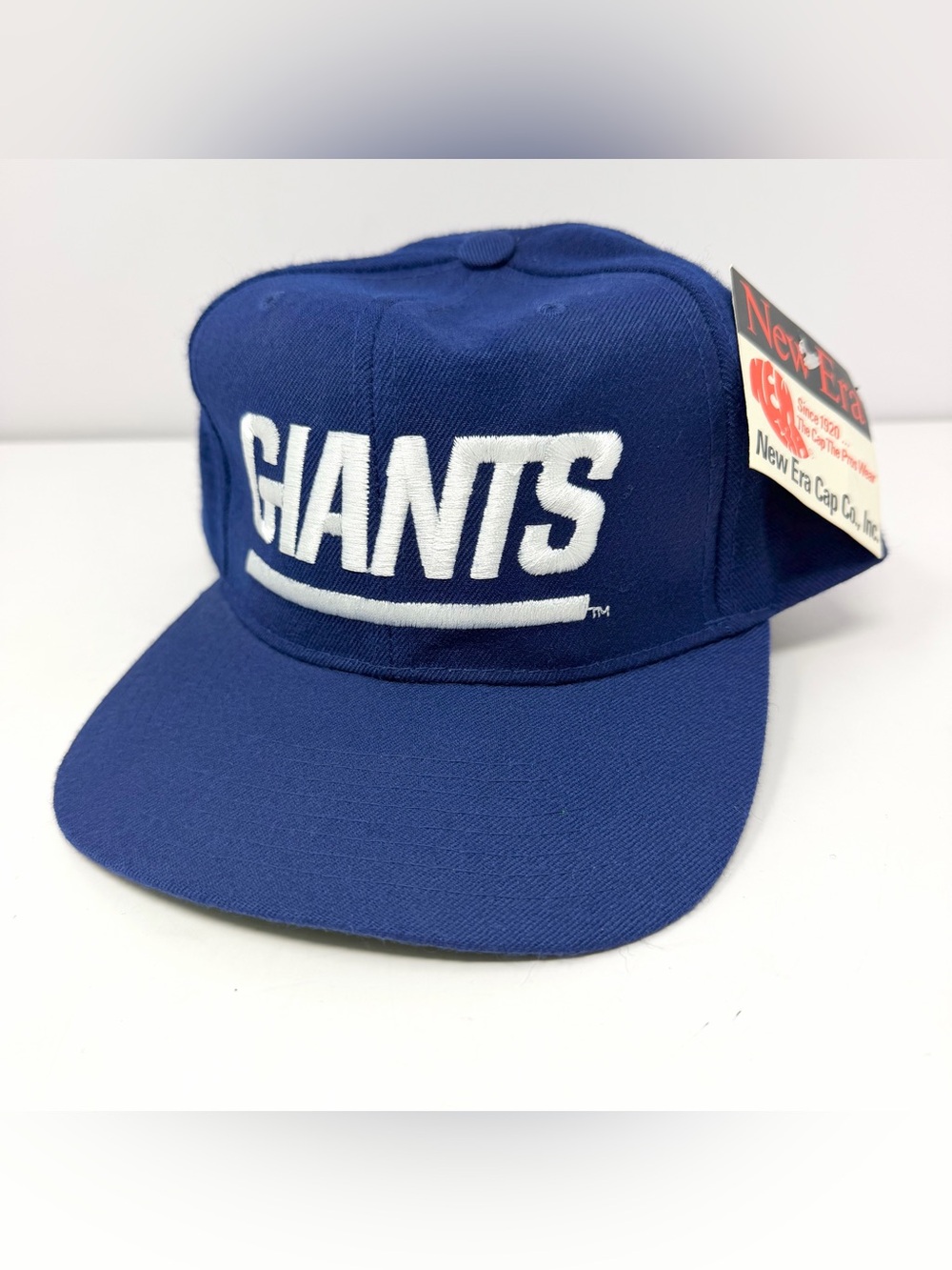 VTG 80s New York Giants New Era Pro Model Snapback Hat Underline Logo Blue NOS